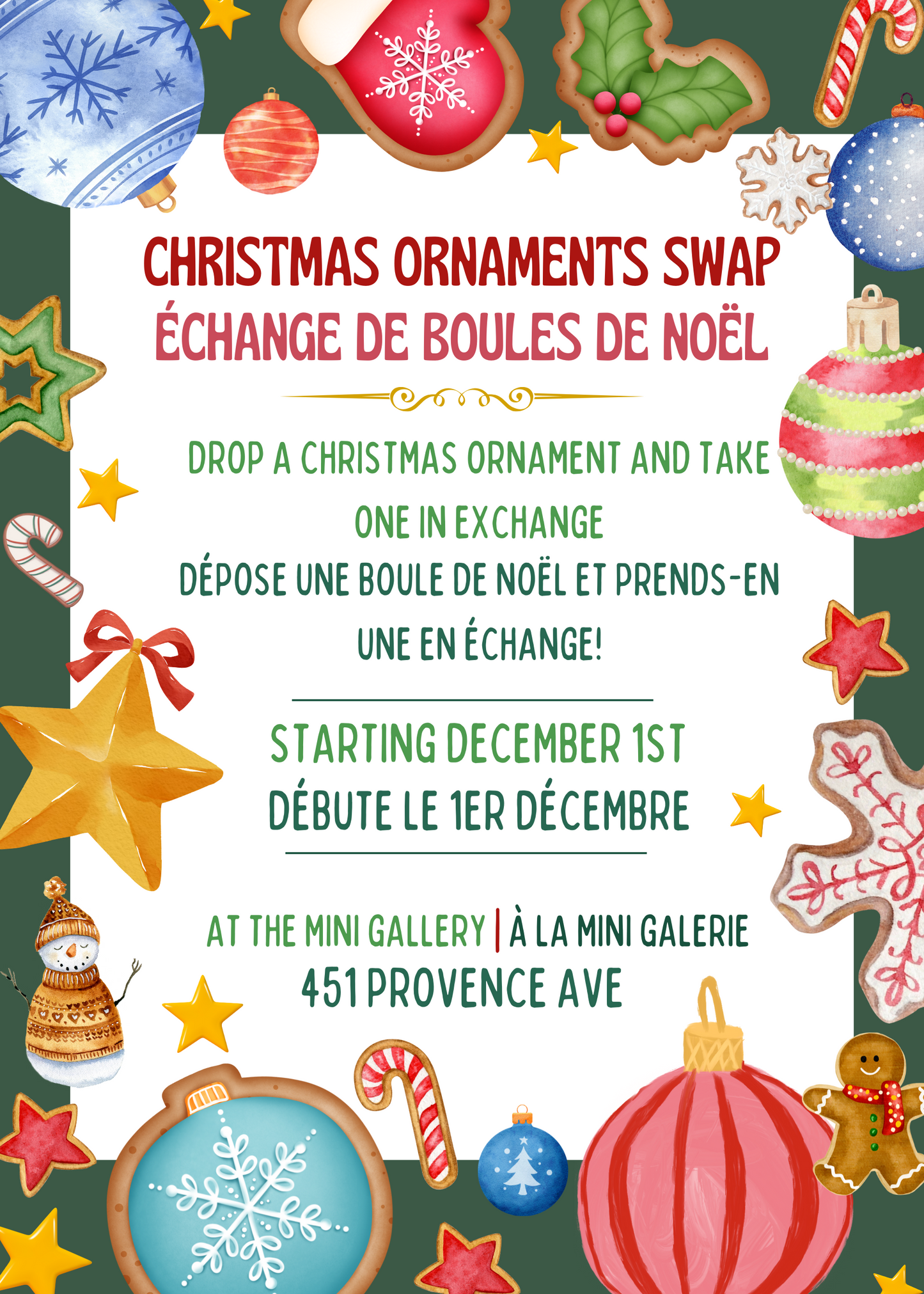 Échange de décorations de Noël à la Mini Galerie