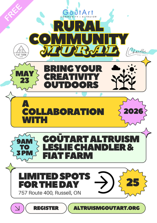 Promotional flyer for a Rural Community Mural event with details and registration information.
